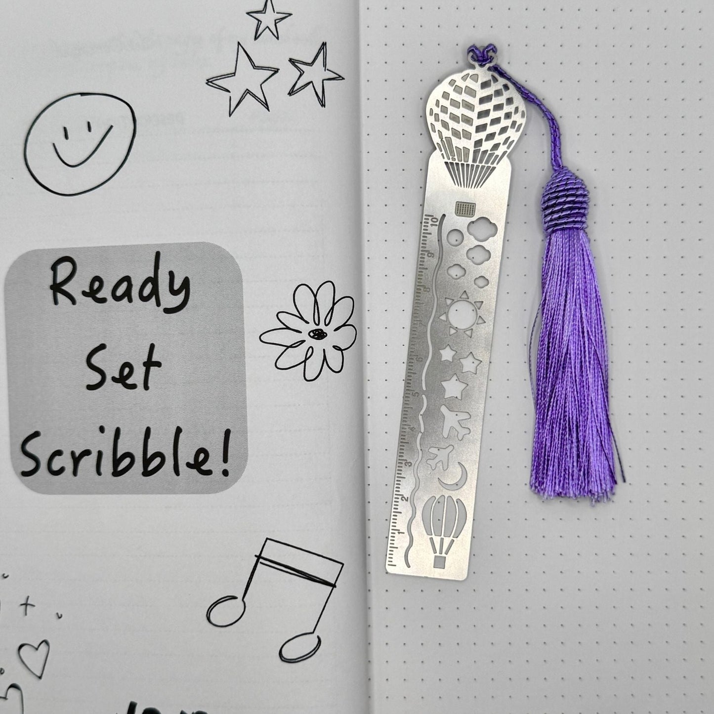 Love To Scribble Journal and Bookmark with purple Tassel