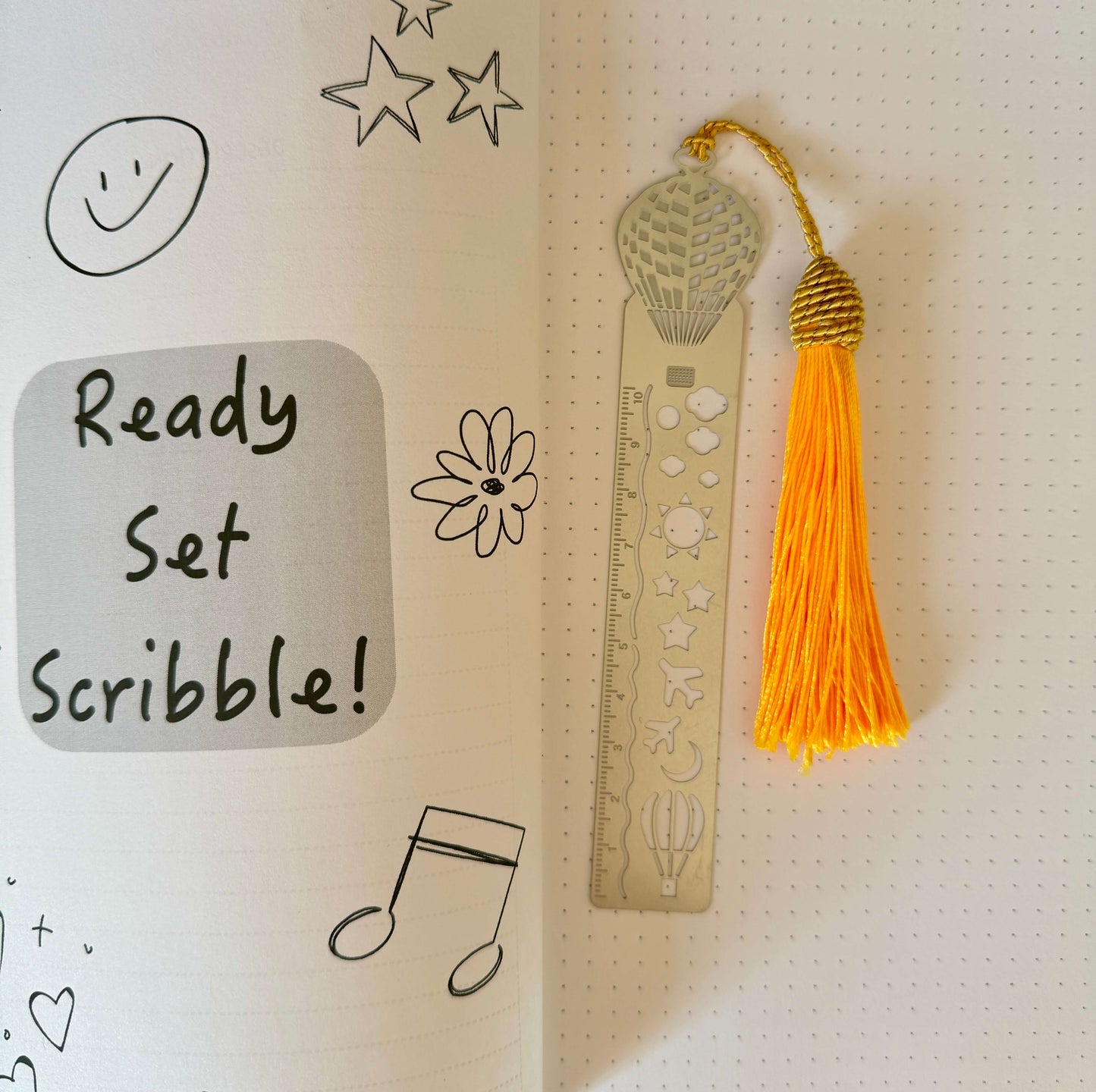 Love To Scribble Yellow Hot Air Balloon Ruler