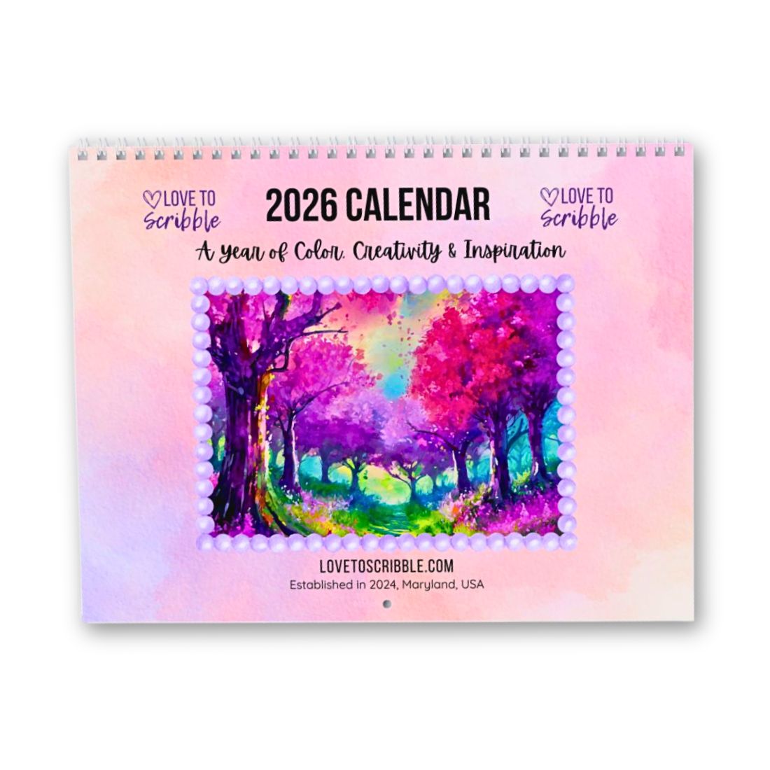 2026 Love To Scribble Wall Calendar with colorful cover art
