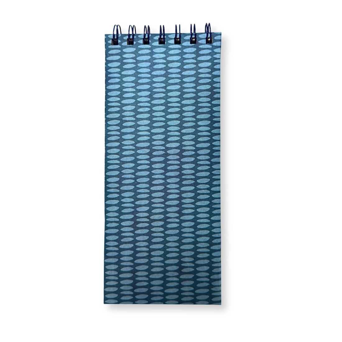 Blue Slim Spiral Notebook with patterned hardcover