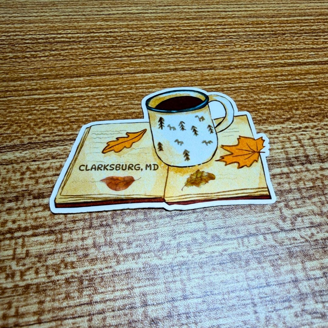 Glossy die cut Clarksburg MD sticker