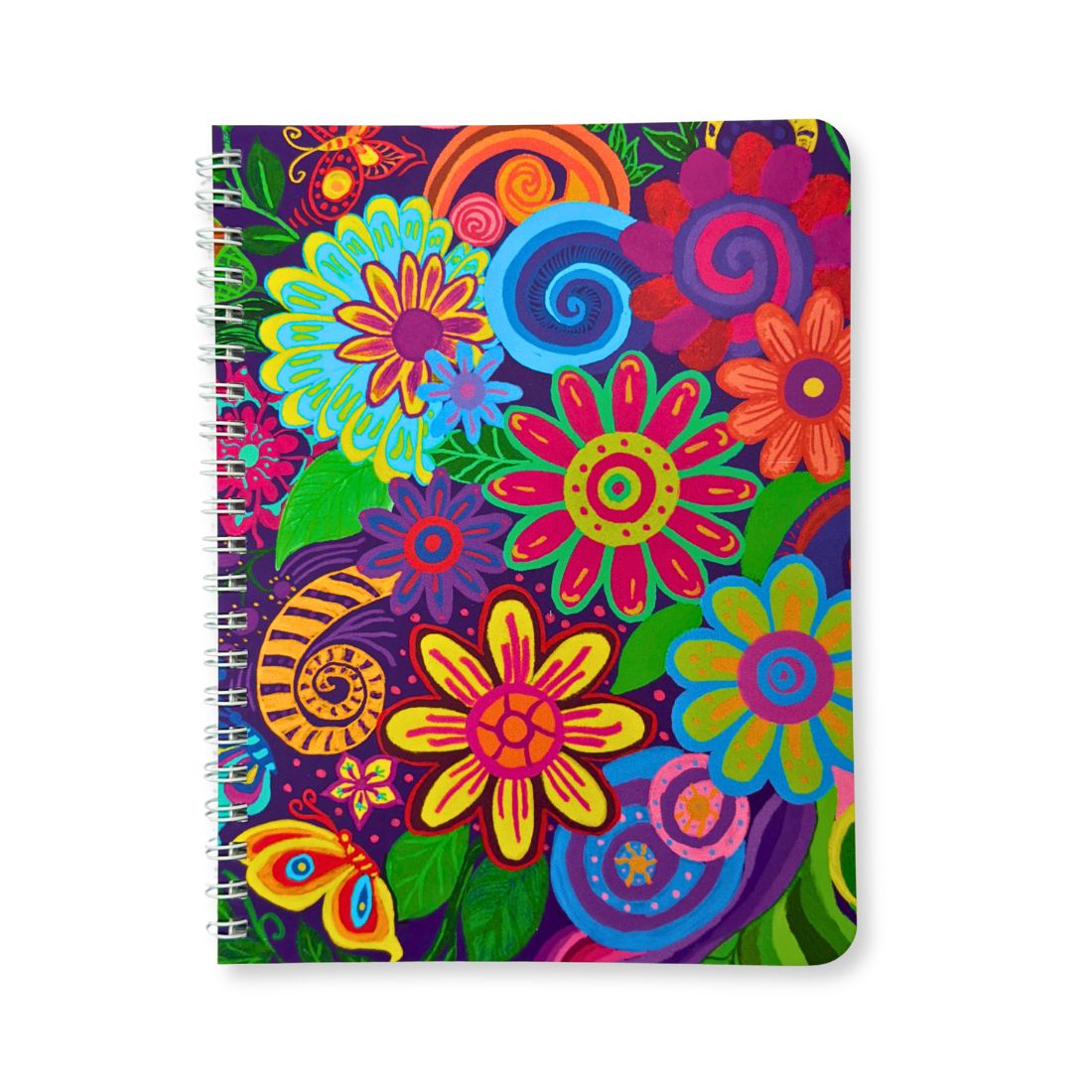 Colorful Flowers blank notebook with original floral artwork