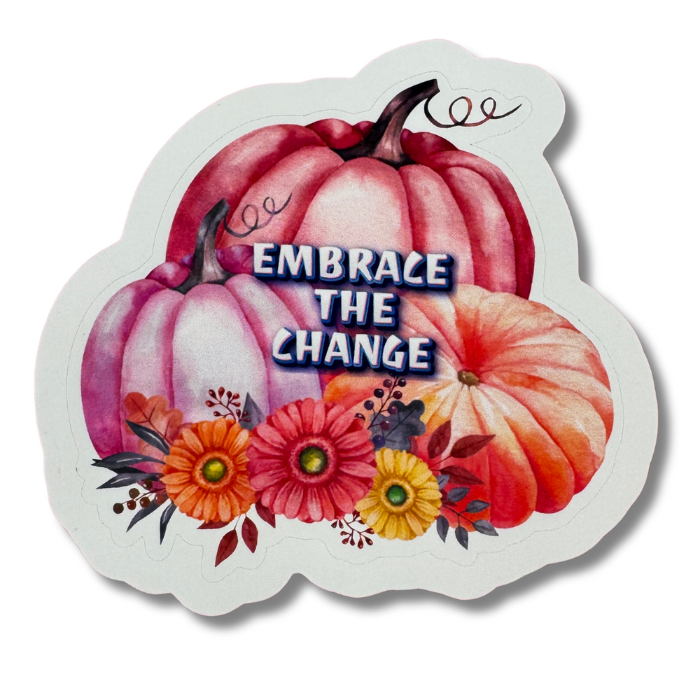 
                  
                    Embrace the Change Sticker – Fall-Themed Vinyl Decal with Pumpkins
                  
                