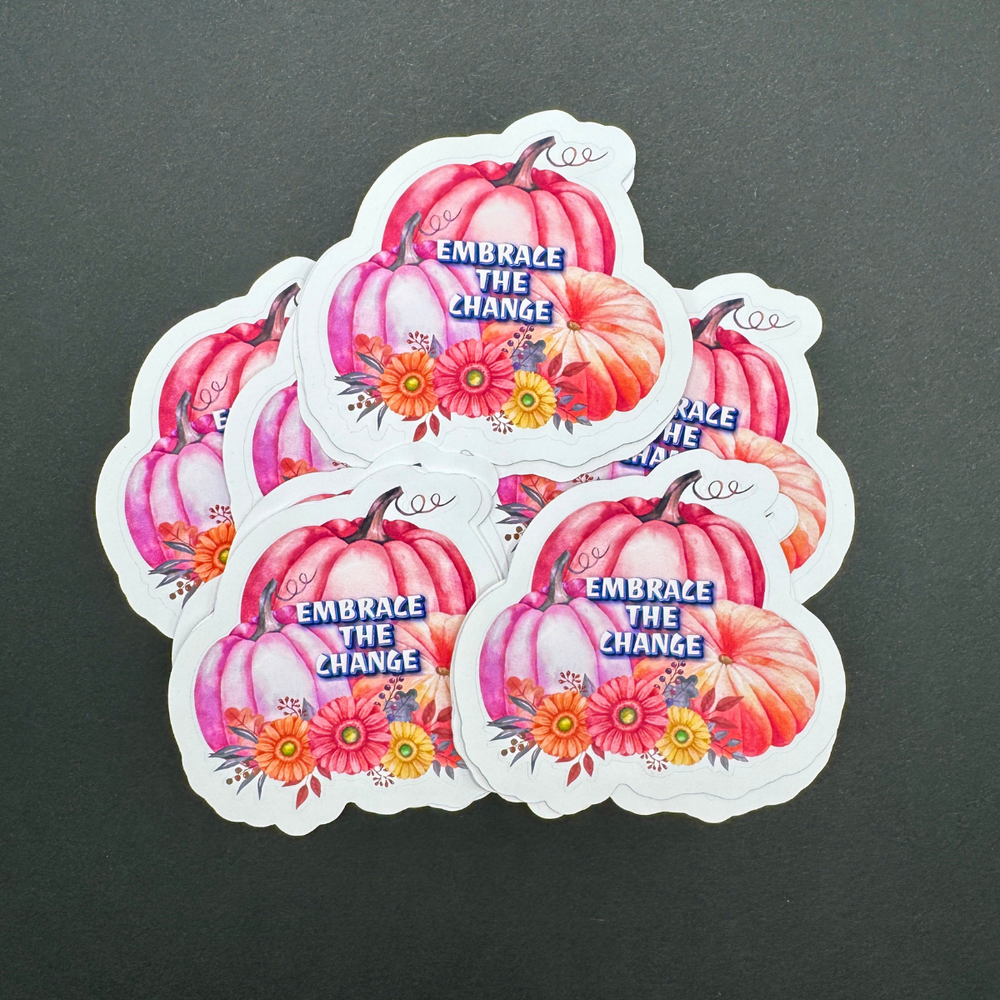 
                  
                    Water-Resistant Embrace the Change Sticker – Vibrant Colors for Laptops and Journals
                  
                