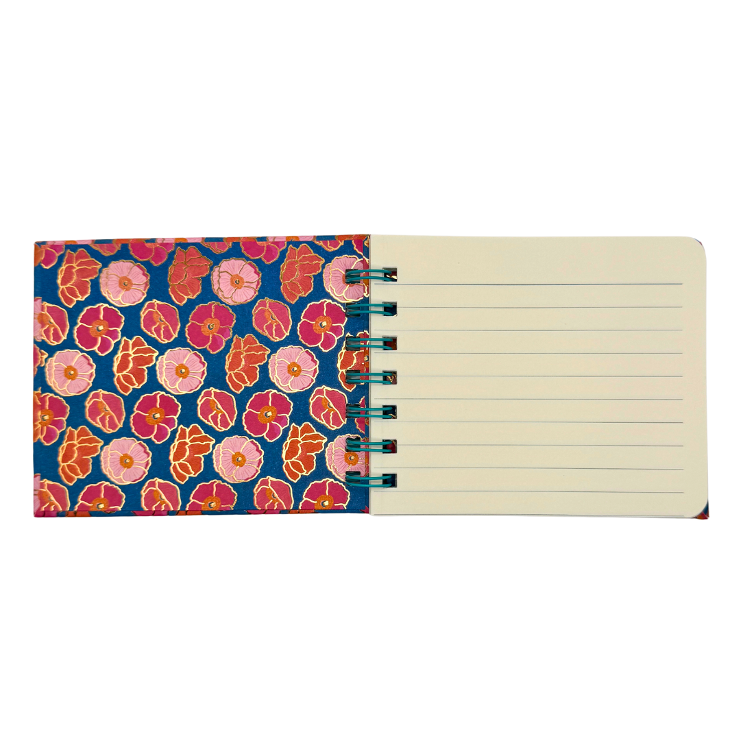 4x5 floral notebook with lined interior pages