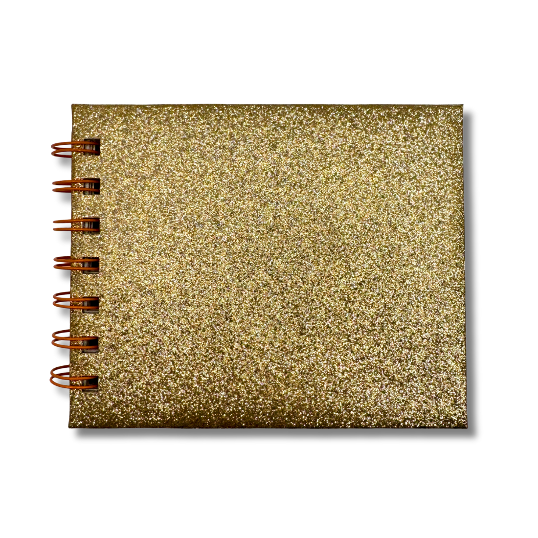 Mini Gold Notebook with orange spiral binding