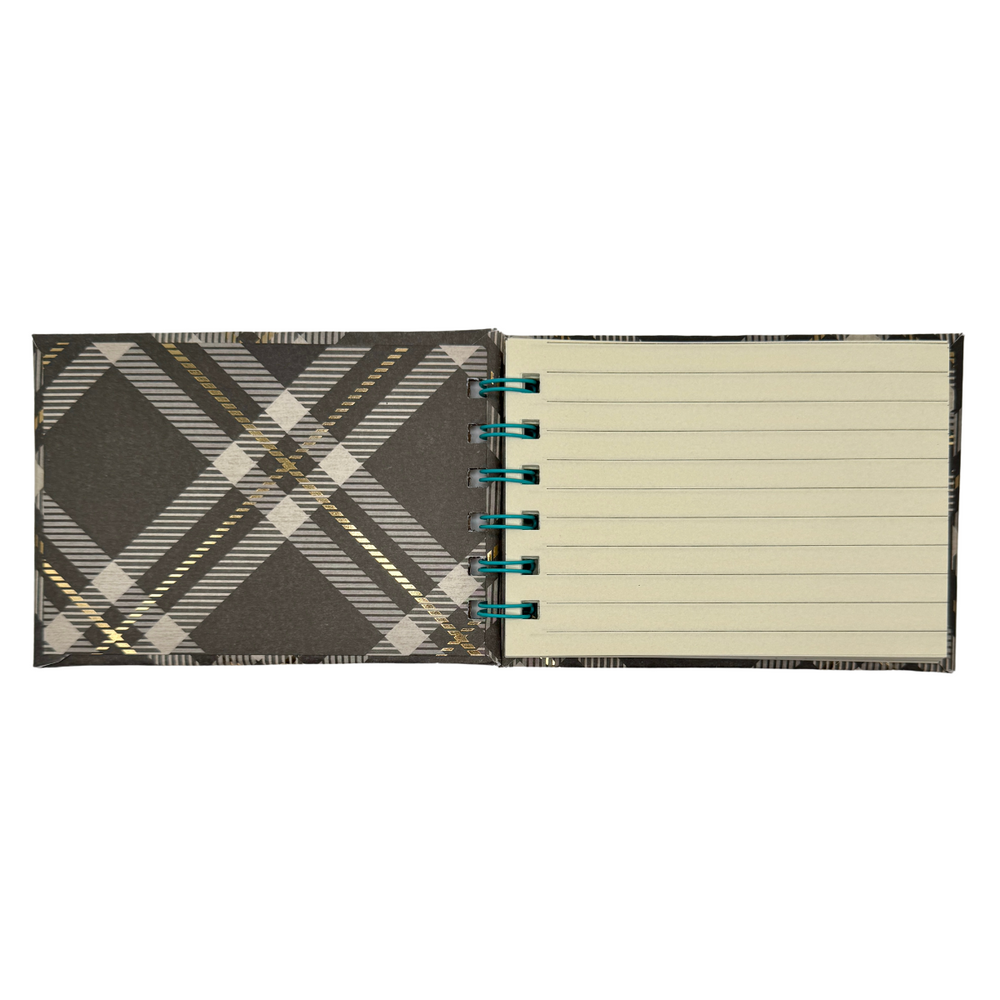 
                  
                    Mini Gray Plaid Notebook Inside with Lined Pages
                  
                
