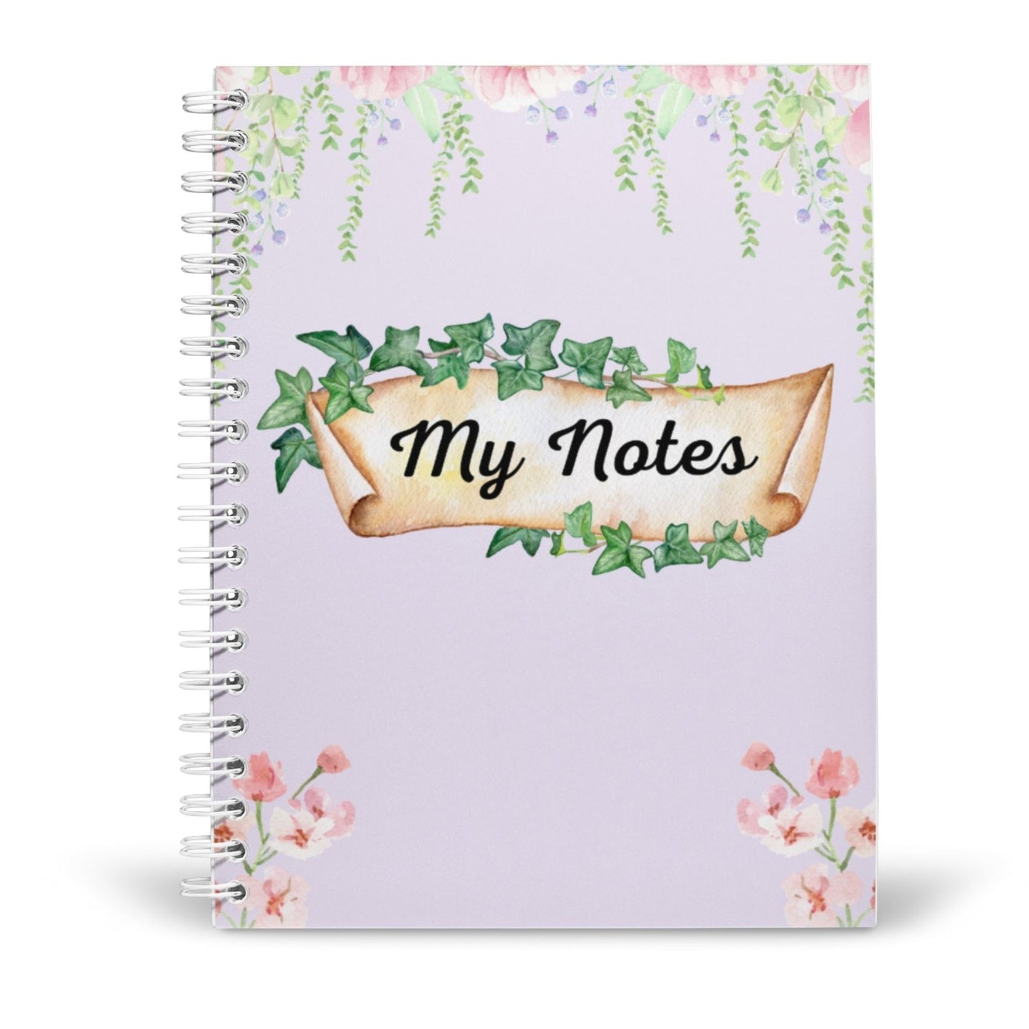 Notebook with 'My Notes' design on a floral background