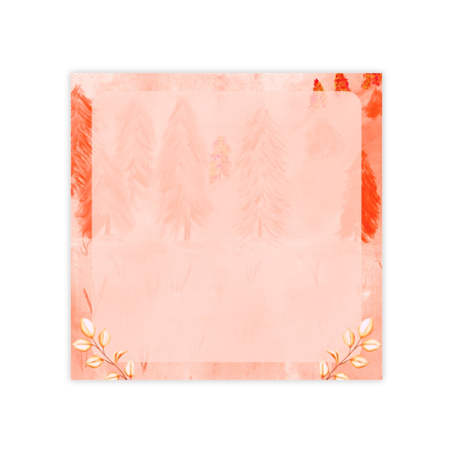 Orange Forest Sticky Notes – 3x3 Memo Pad with Nature-Inspired Design