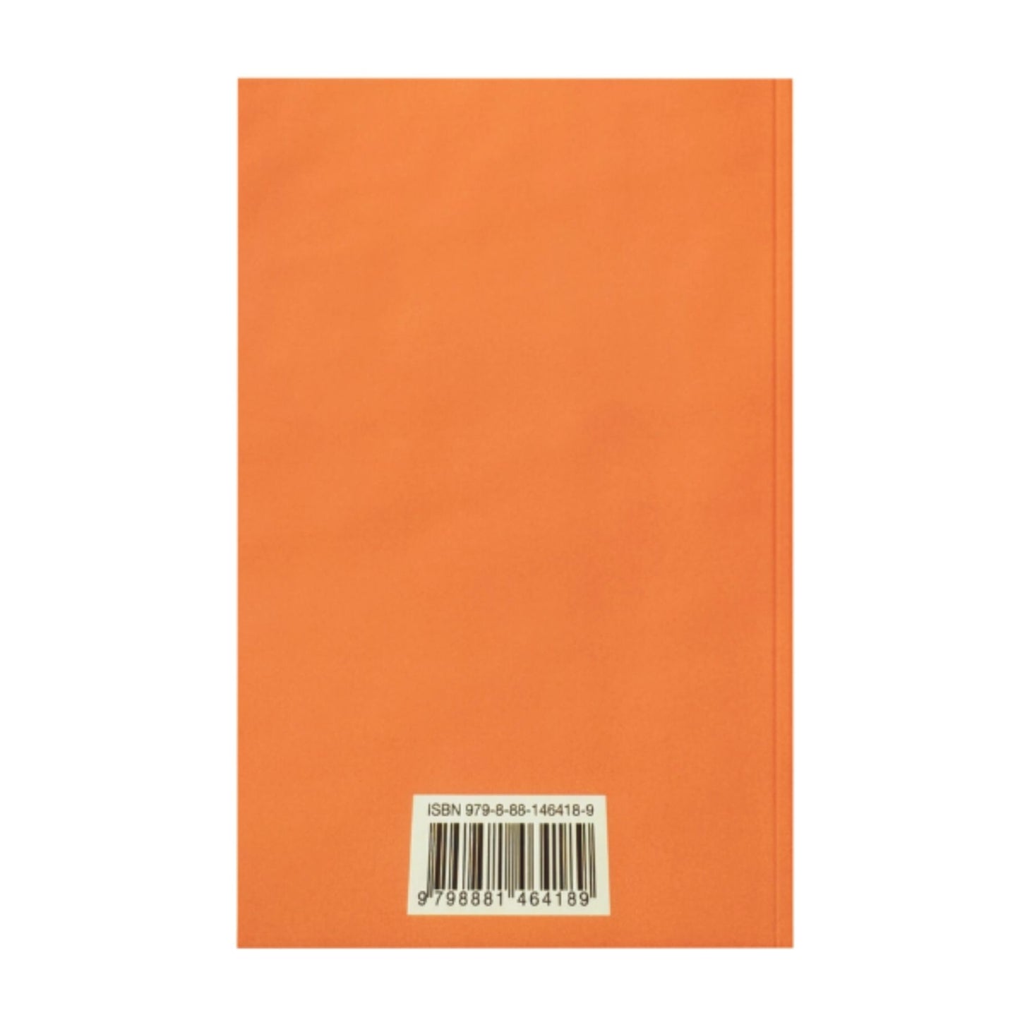 Orange book with a barcode on a white background