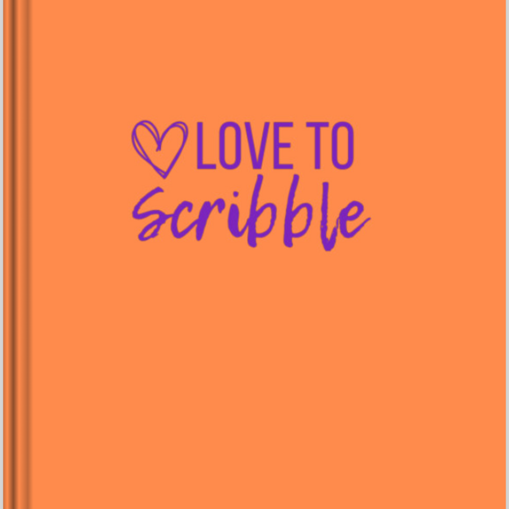 
                  
                    Large Orange Love to Scribble Dotted & Lined Notebook, Front Page
                  
                