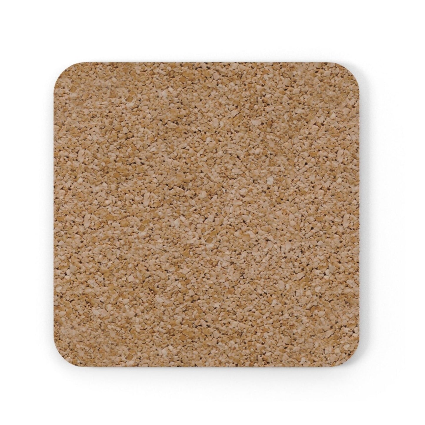 Square cork coaster on a white background