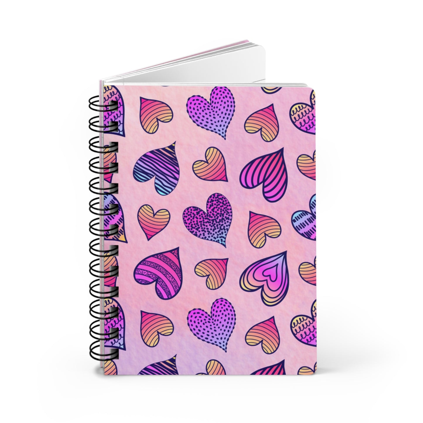 Pink Hearts Notebook 5x7 Love To Scribble 