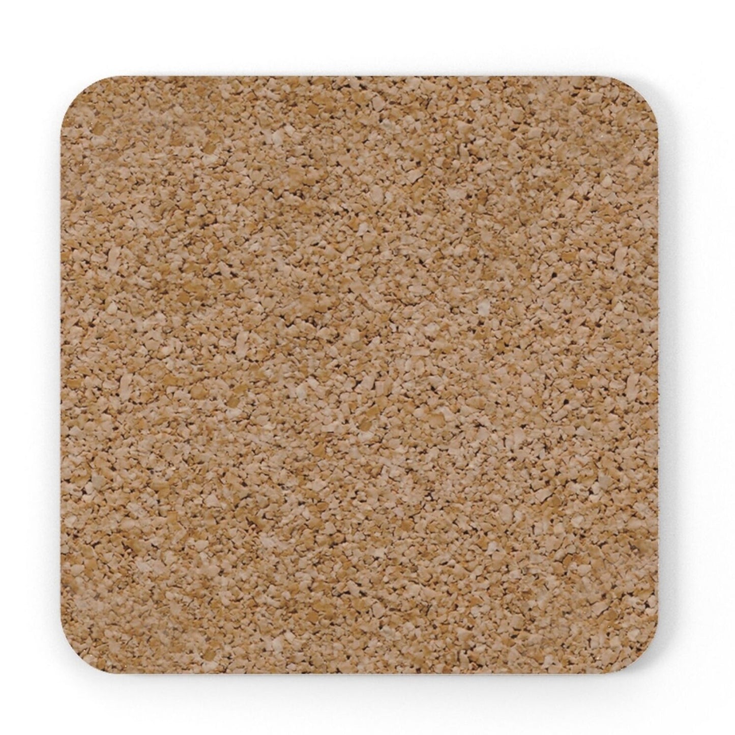 Square cork coaster on a white background