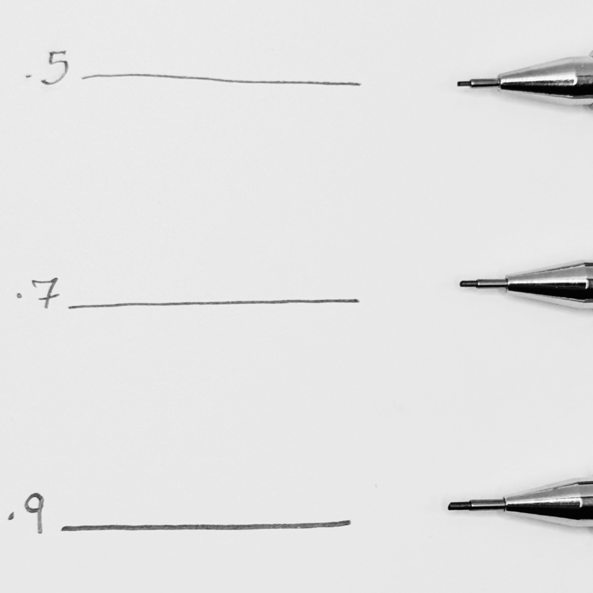 Silver Mechanical Pencils – Set of 3 with 0.5mm, 0.7mm, and 0.9mm Lead Sizes