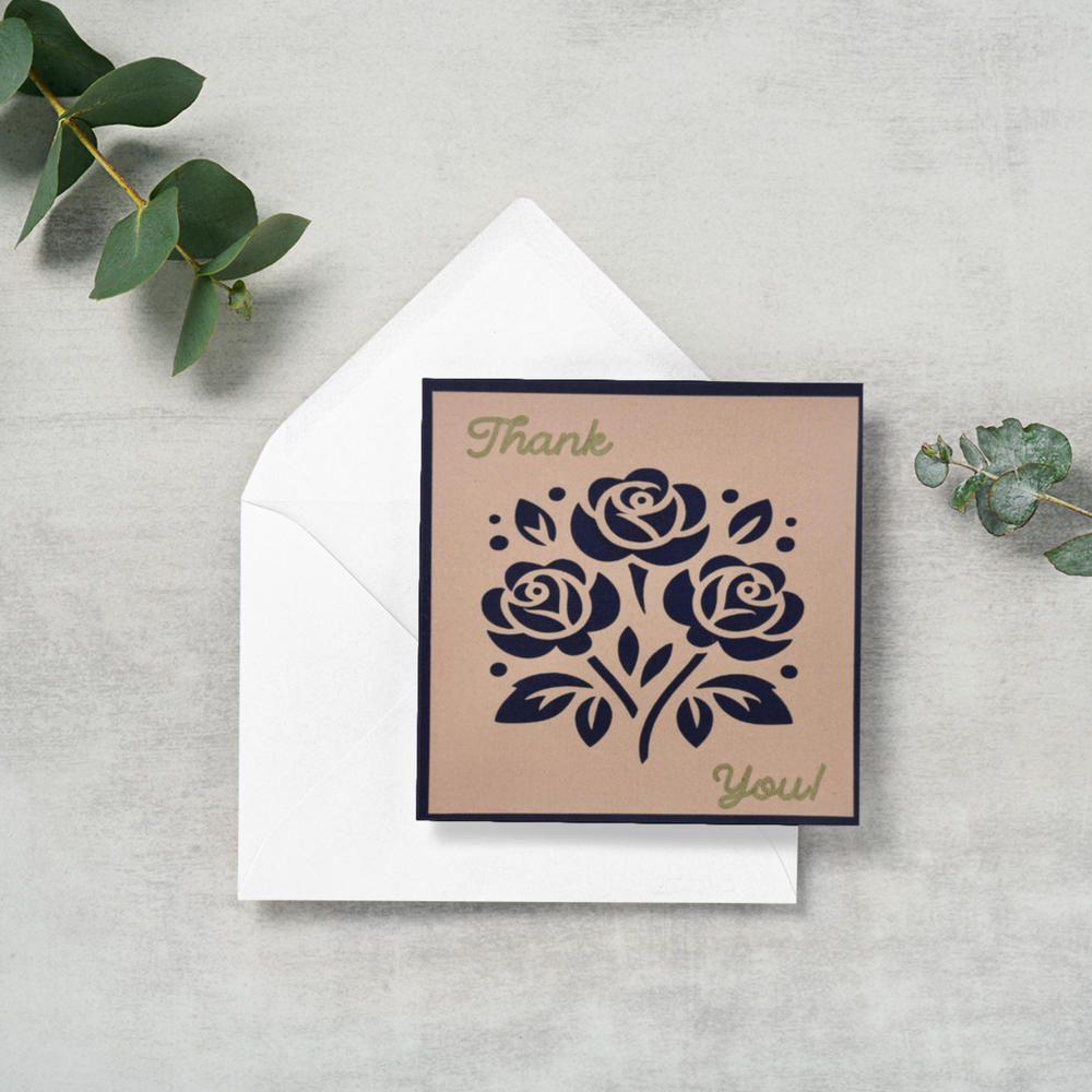 Elegant Single Greeting Card 4.75x4.75 with Envelope