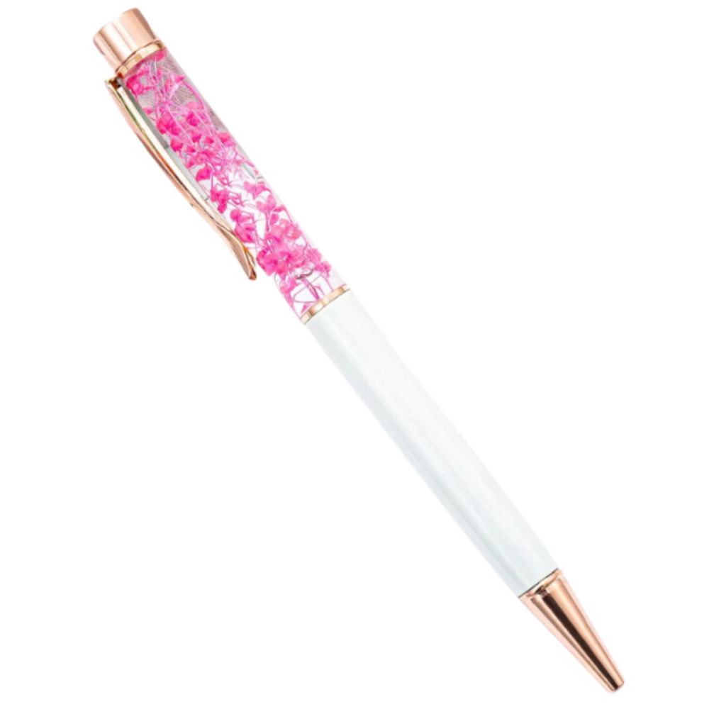 
                  
                    Metal Ballpoint Pen with Pink Flowers
                  
                