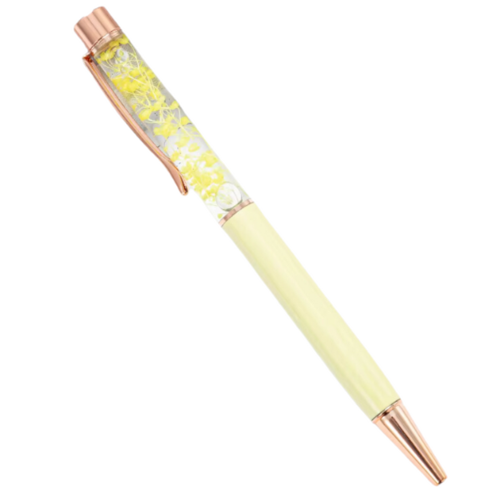 
                  
                    Metal Ballpoint Pen with Yellow Flowers
                  
                