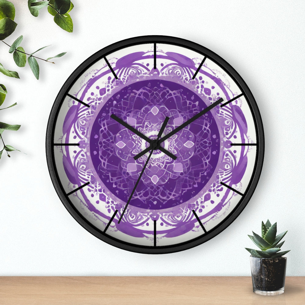 
                  
                    Purple Mandala Black Wall Clock – Vibrant Artistic Design with Silent Mechanism
                  
                